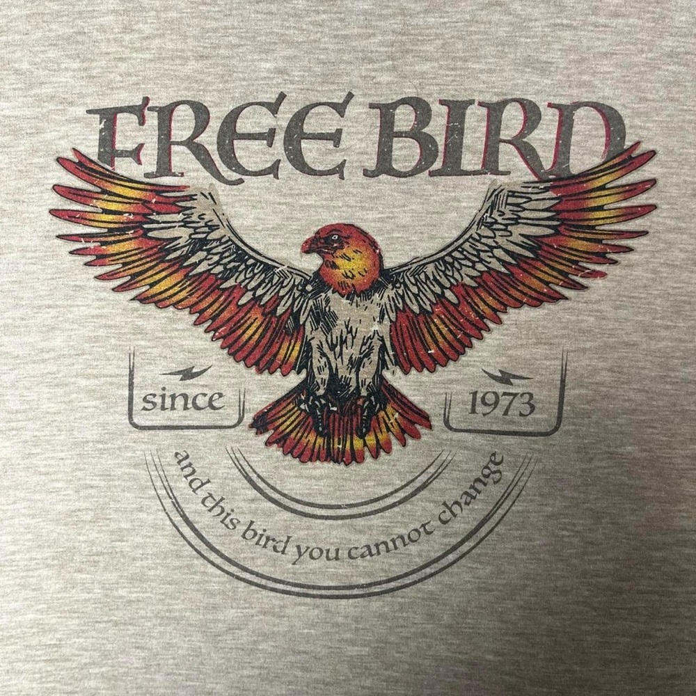 Cream Free Bird Graphic Grunge Rock Music Phoenix Lyric Matching Unisex T-Shirt - Picture 2 of 5